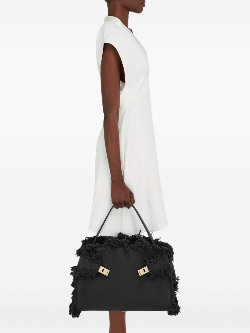 large Hug fringe-detail shoulder bag - 3