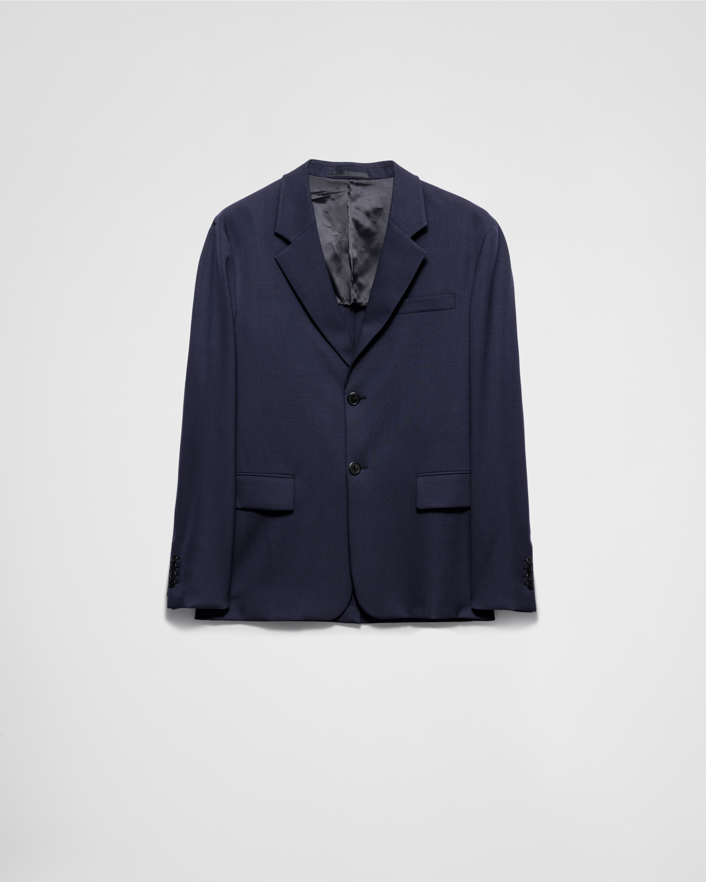 Single-breasted wool blend jacket - 1