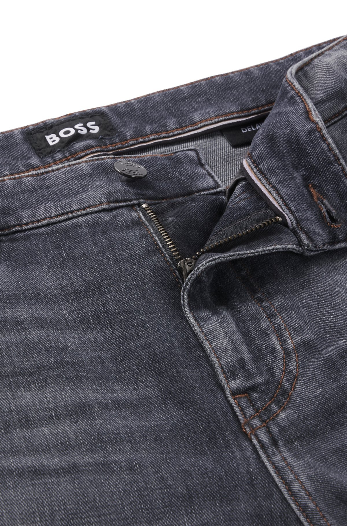 SLIM-FIT JEANS IN GRAY SOFT-TOUCH DENIM - 6