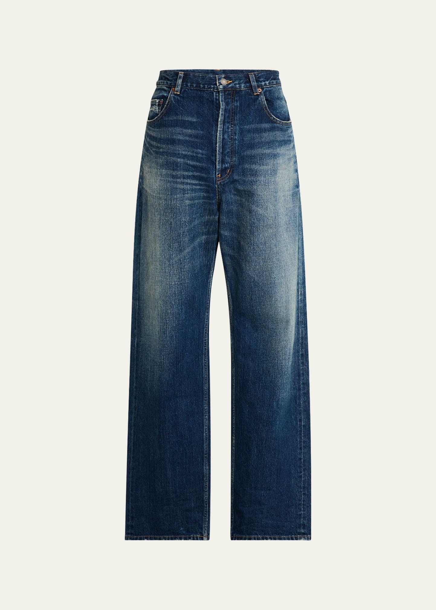 Men's Wide-Leg Faded Jeans - 1
