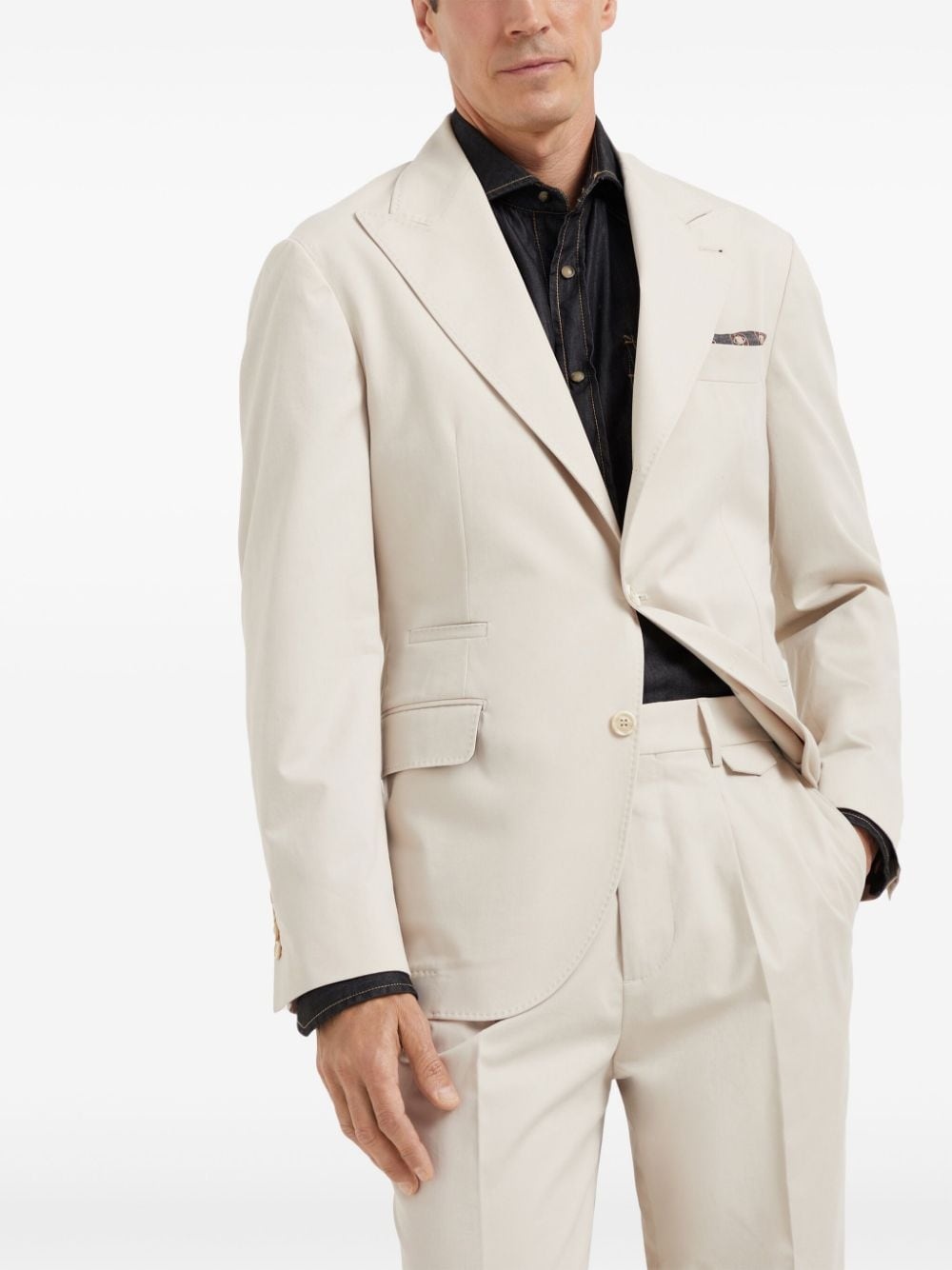 deconstructed gabardine large lapels blazer - 3