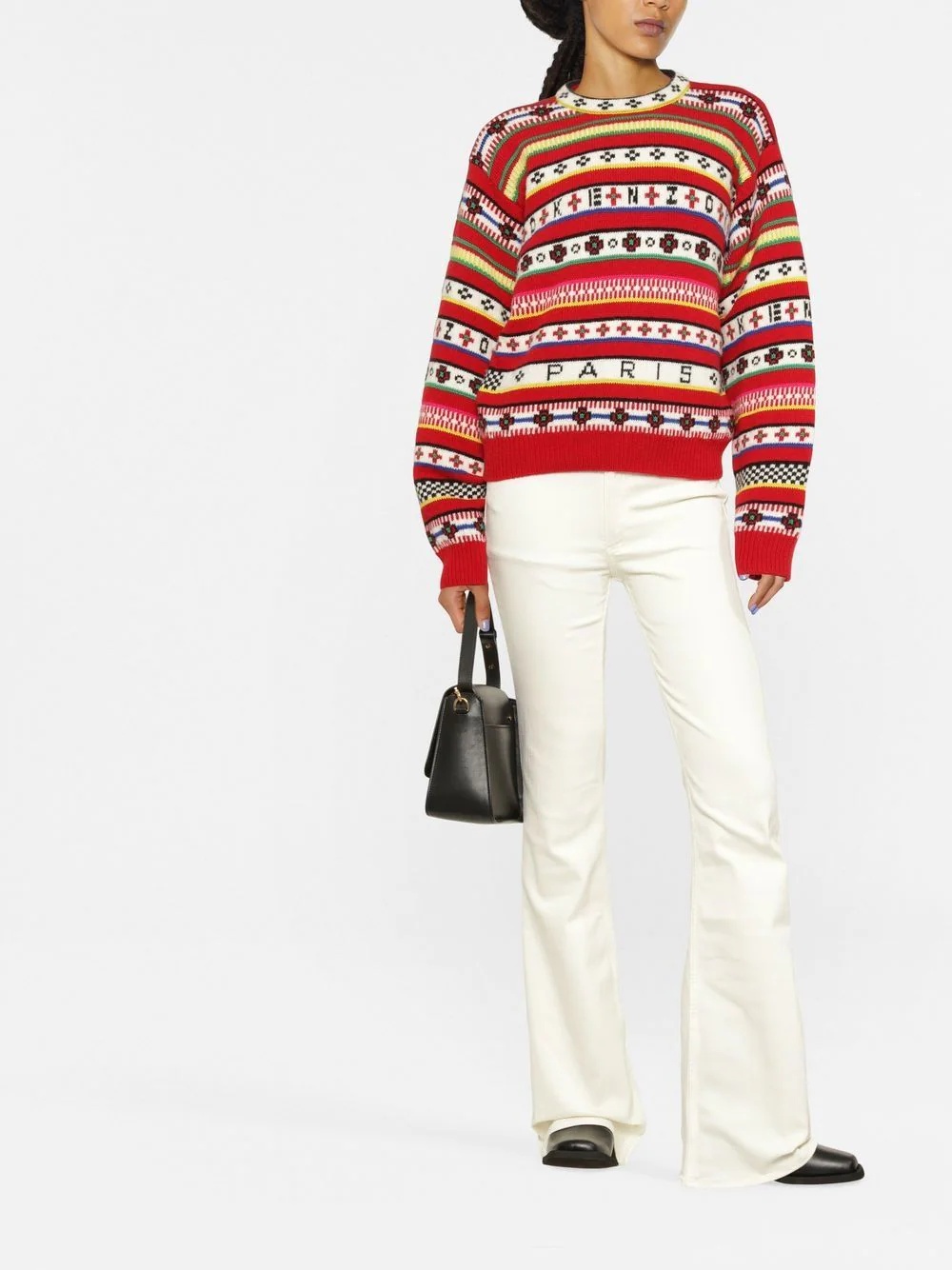 intarsia-knit logo jumper - 2