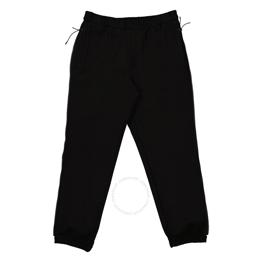 Moncler Men's Black Stretch Cotton Striped Trousers - 1