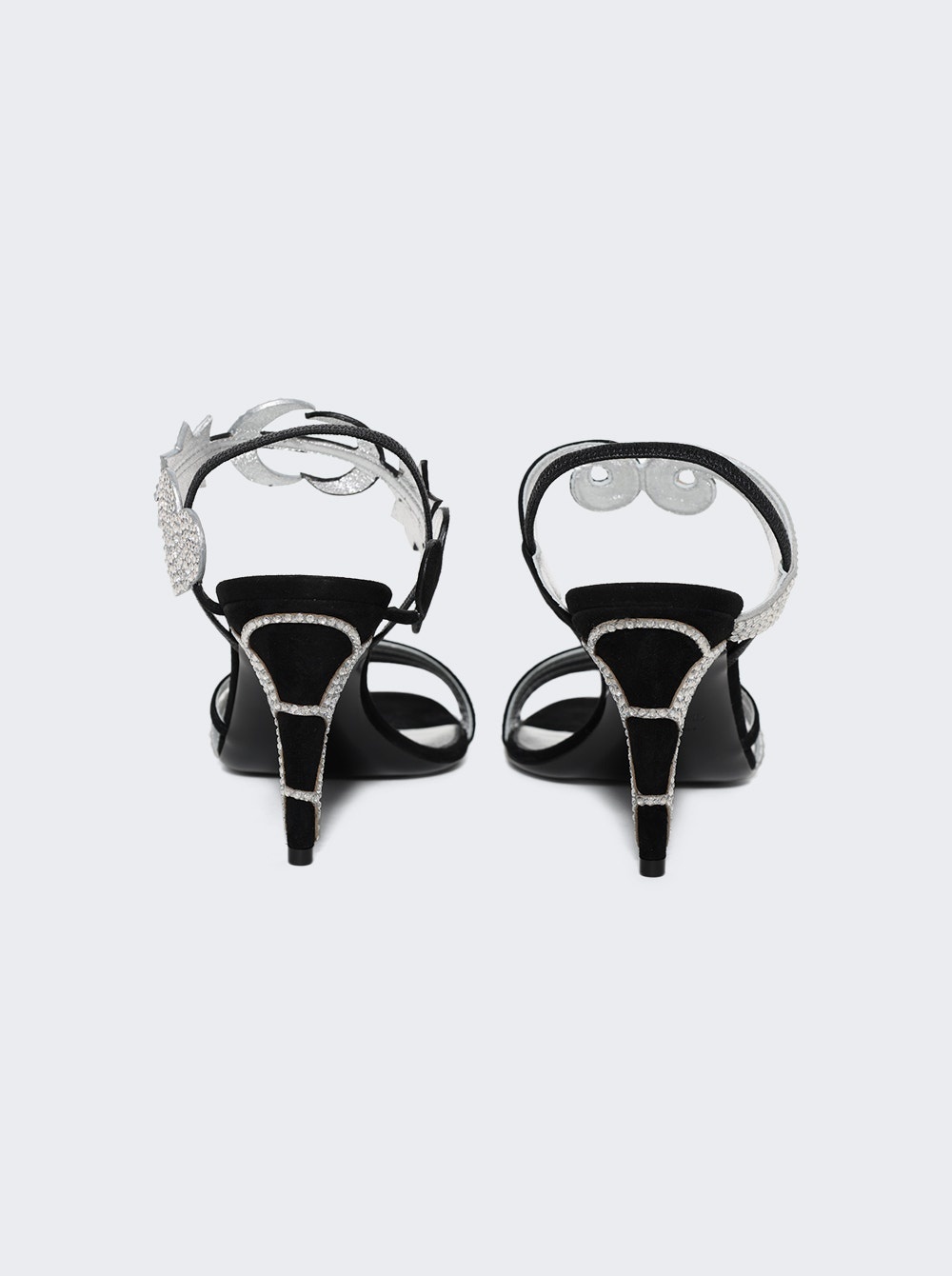 L'une Et L'autre Suede Sandal Black And Silver Crystal - 4