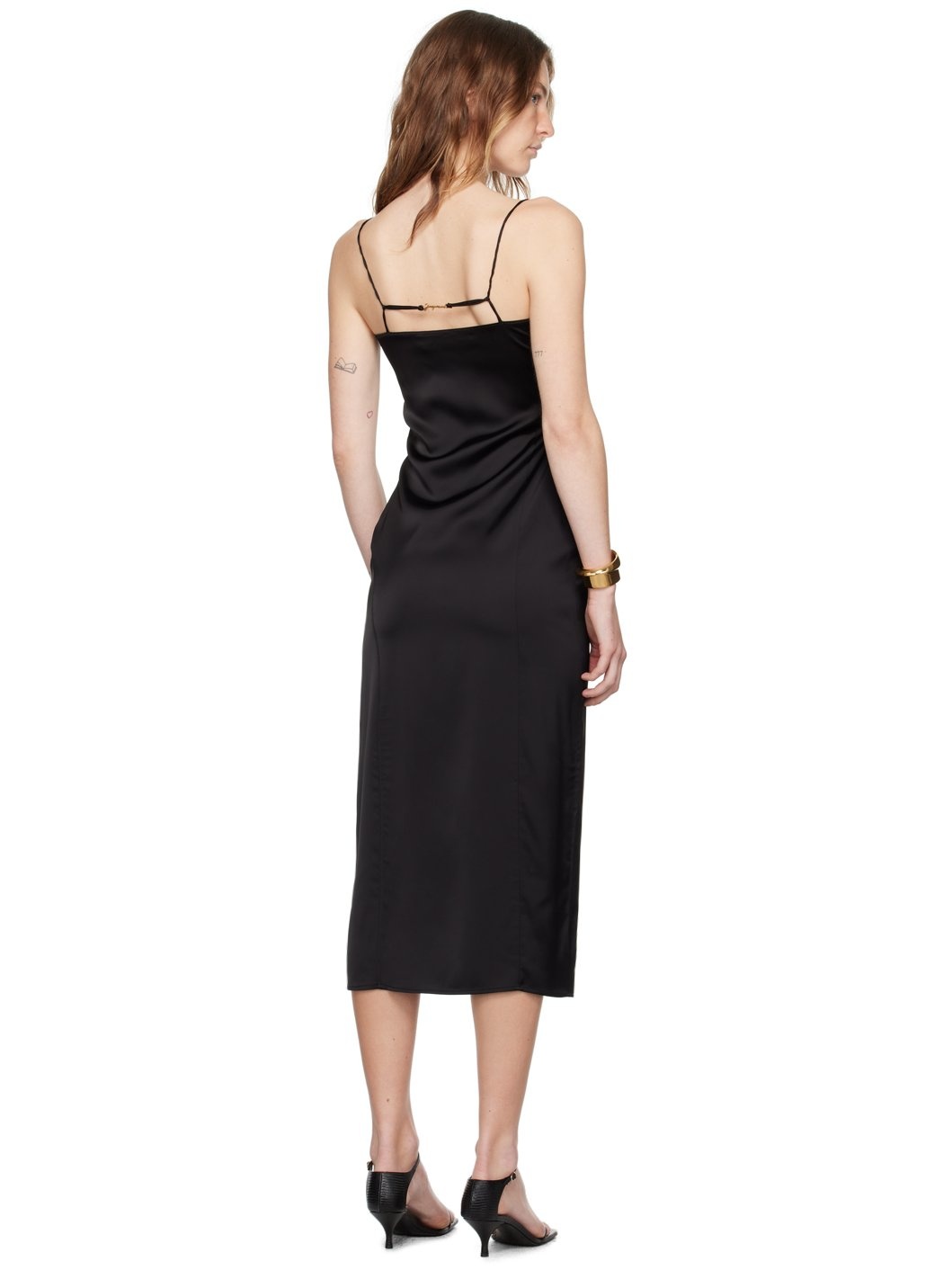 Black La Casa 'La robe Notte' Midi Dress - 3