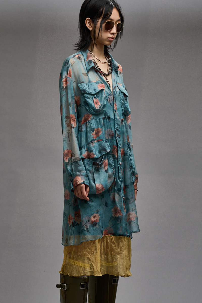 R13 DOUBLE LAYER DRESS SET - BLUE FLORAL outlook