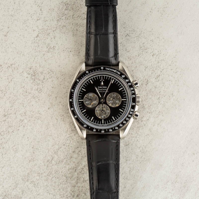 Pre-owned Omega Speedmaster Calibre 321 Platinum on Leather Strap - 6