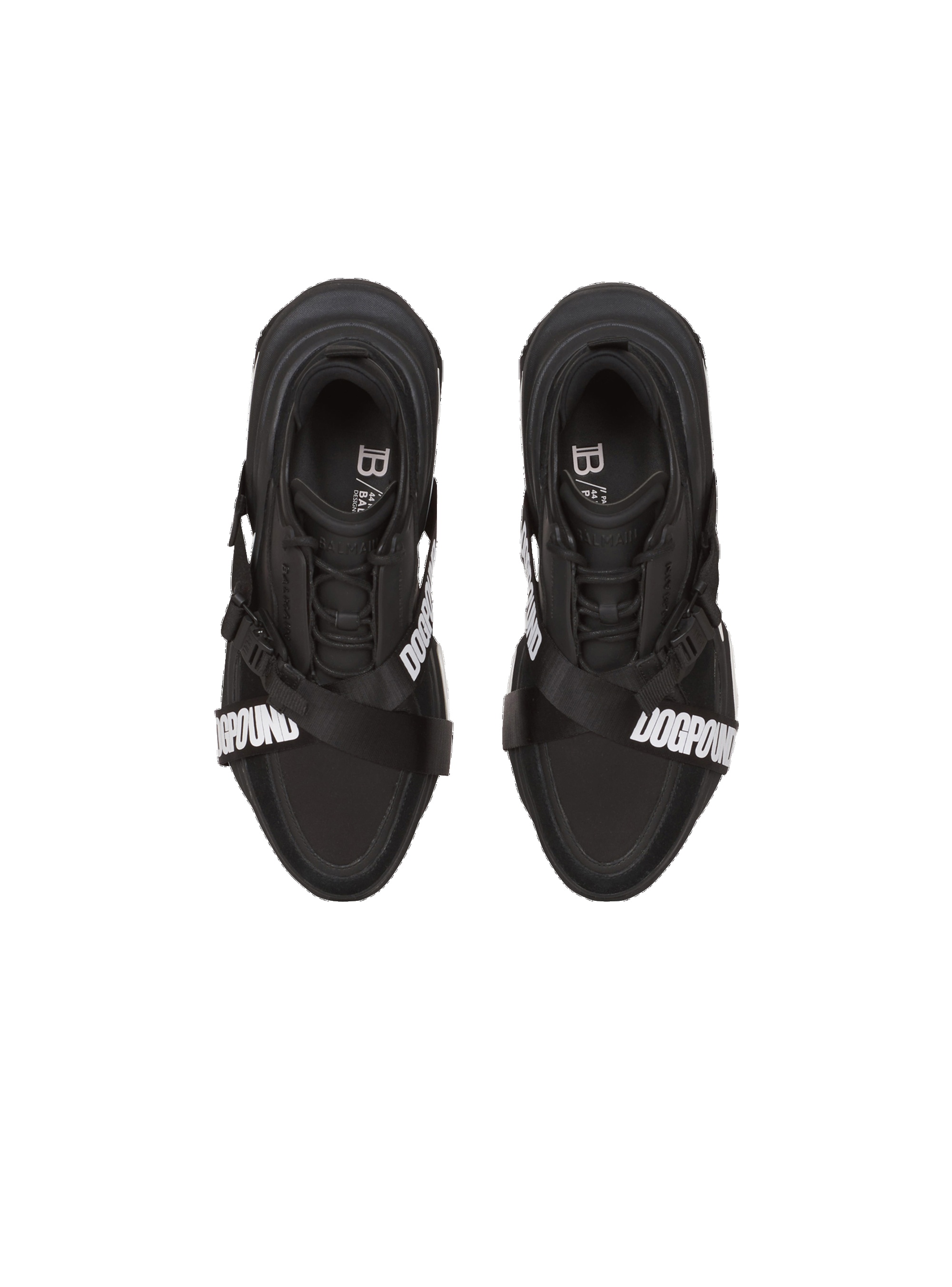 Balmain x Dogpound -Leather and knit B-Bold low-top sneakers with straps - 3