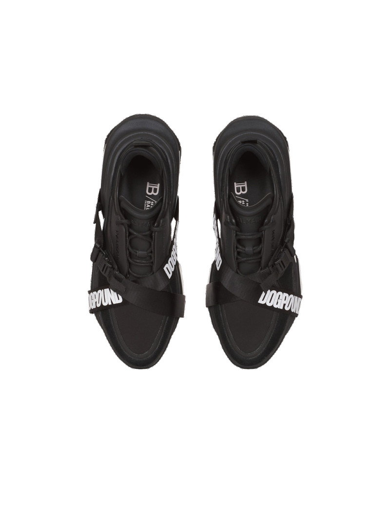 Balmain x Dogpound -Leather and knit B-Bold low-top sneakers with straps 3