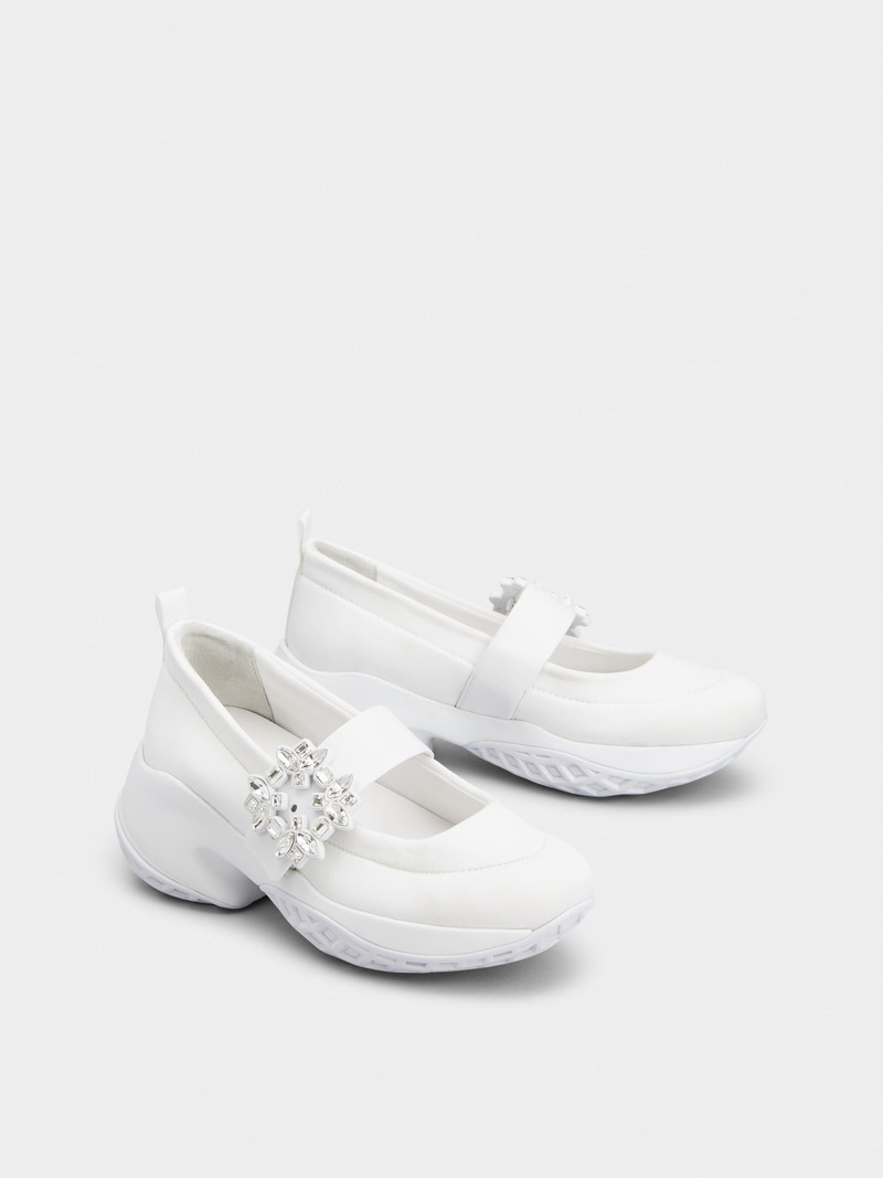 Viv' Run Strass Buckle Ballerinas in Technical Fabric 2
