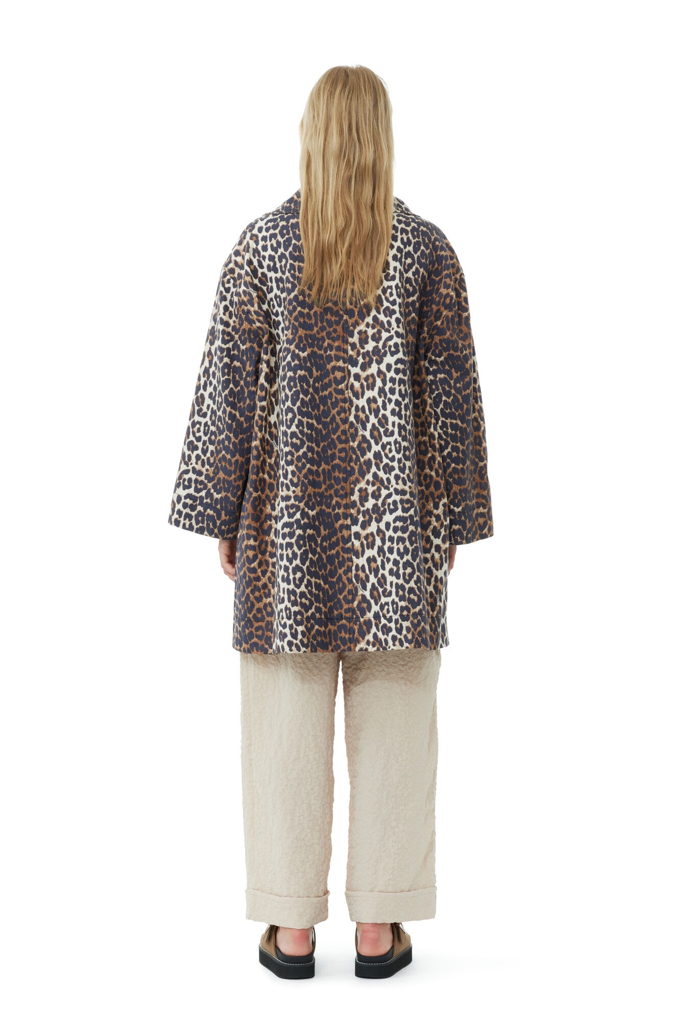 LEOPARD CANVAS OVERSIZED MIDI JACKET - 5
