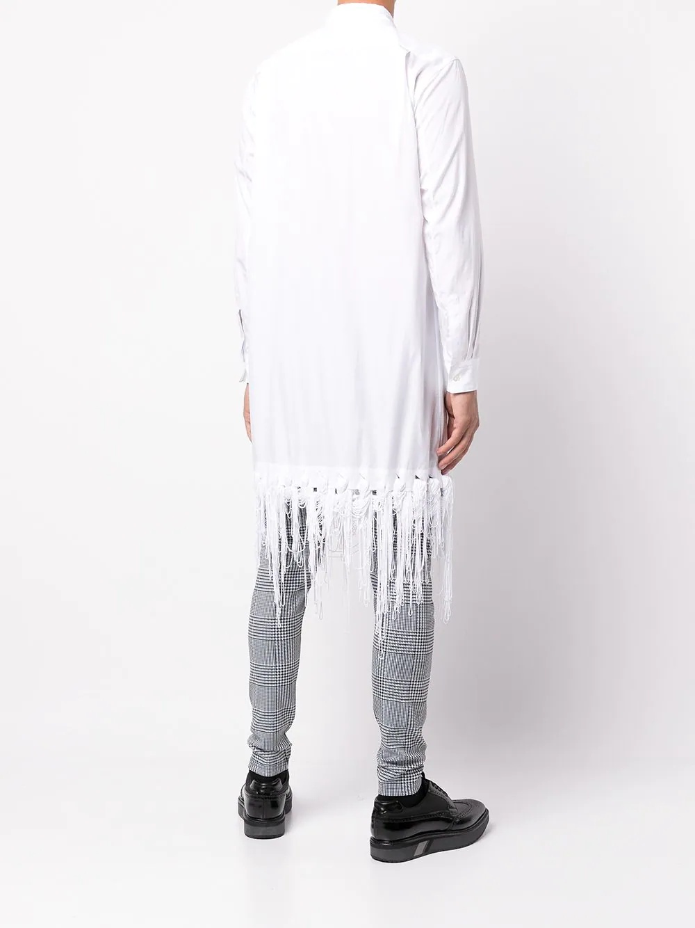 woven-frayed edge shirt - 4