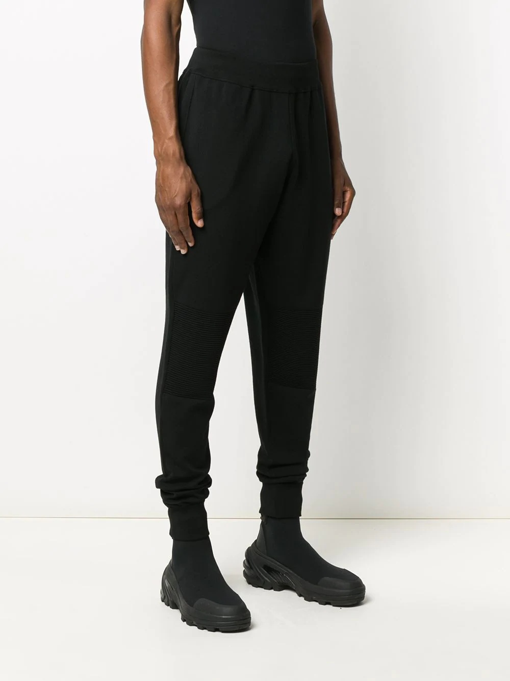 knitted tapered track pants - 3