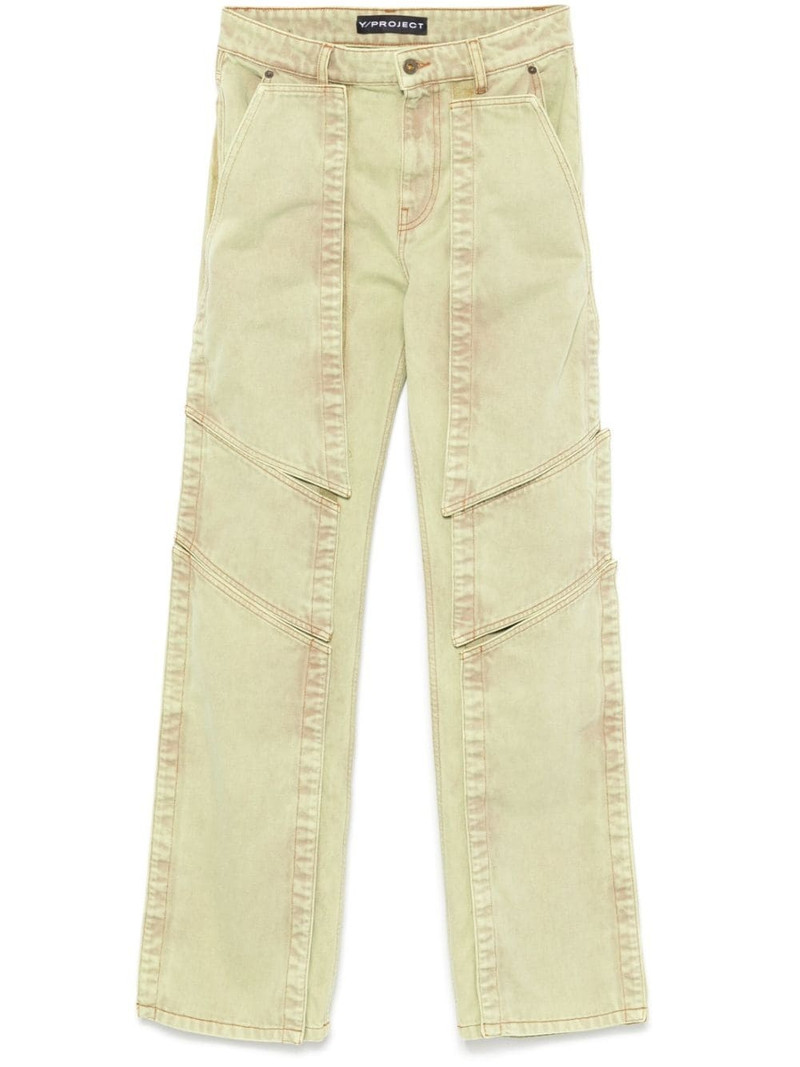 panelled straight jeans 1