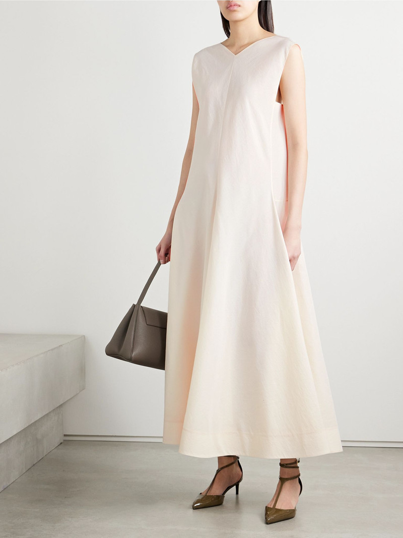 KHAITE Mellie silk-blend organza midi dress Cream outlook