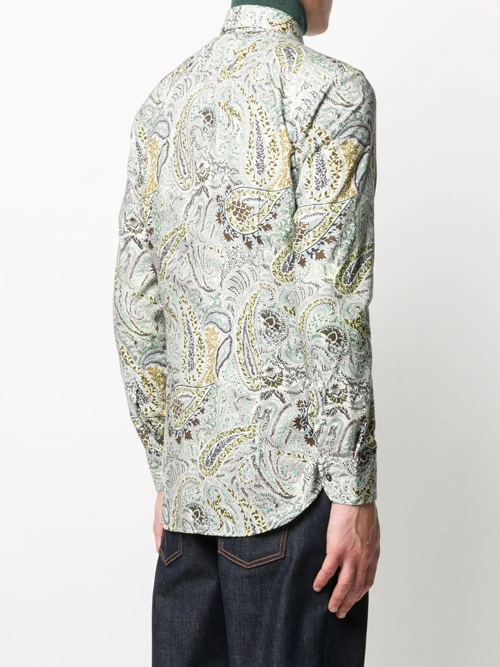 long-sleeved paisley print shirt - 4