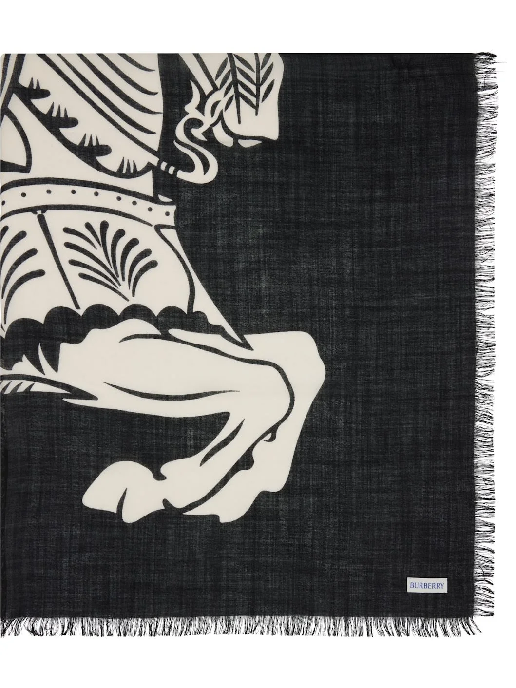 Black & White Wide EKD Wool Scarf - 1