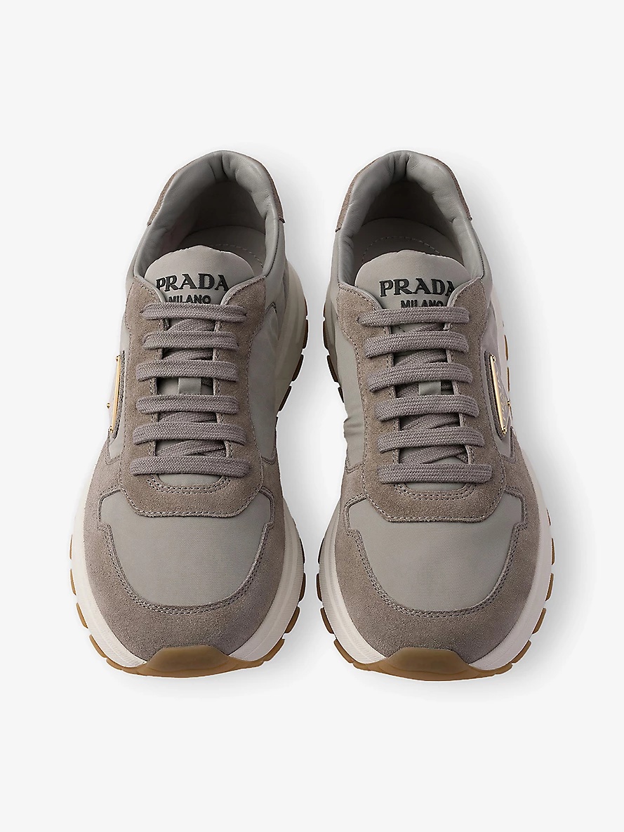 Prax 01 Re Nylon And Suede Low-Top Trainers - 2