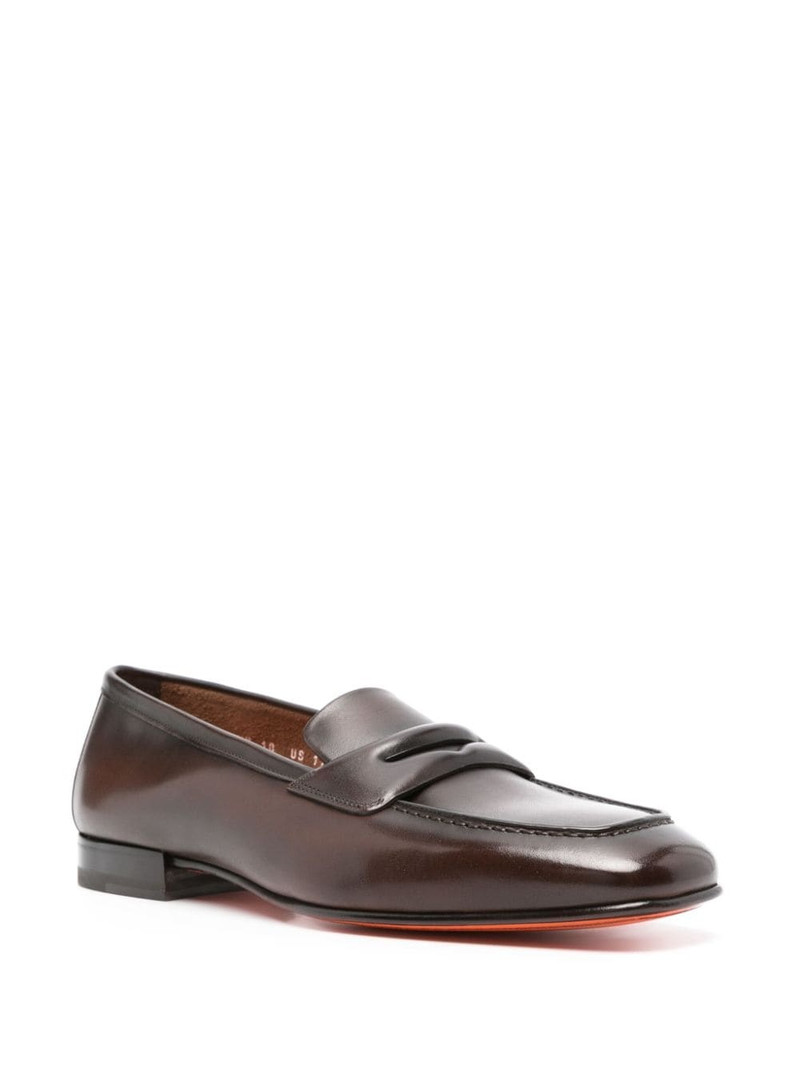 Santoni Figaro 가죽 loafers outlook