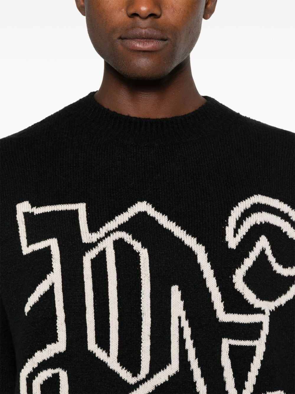 intarsia-knit logo jumper - 5