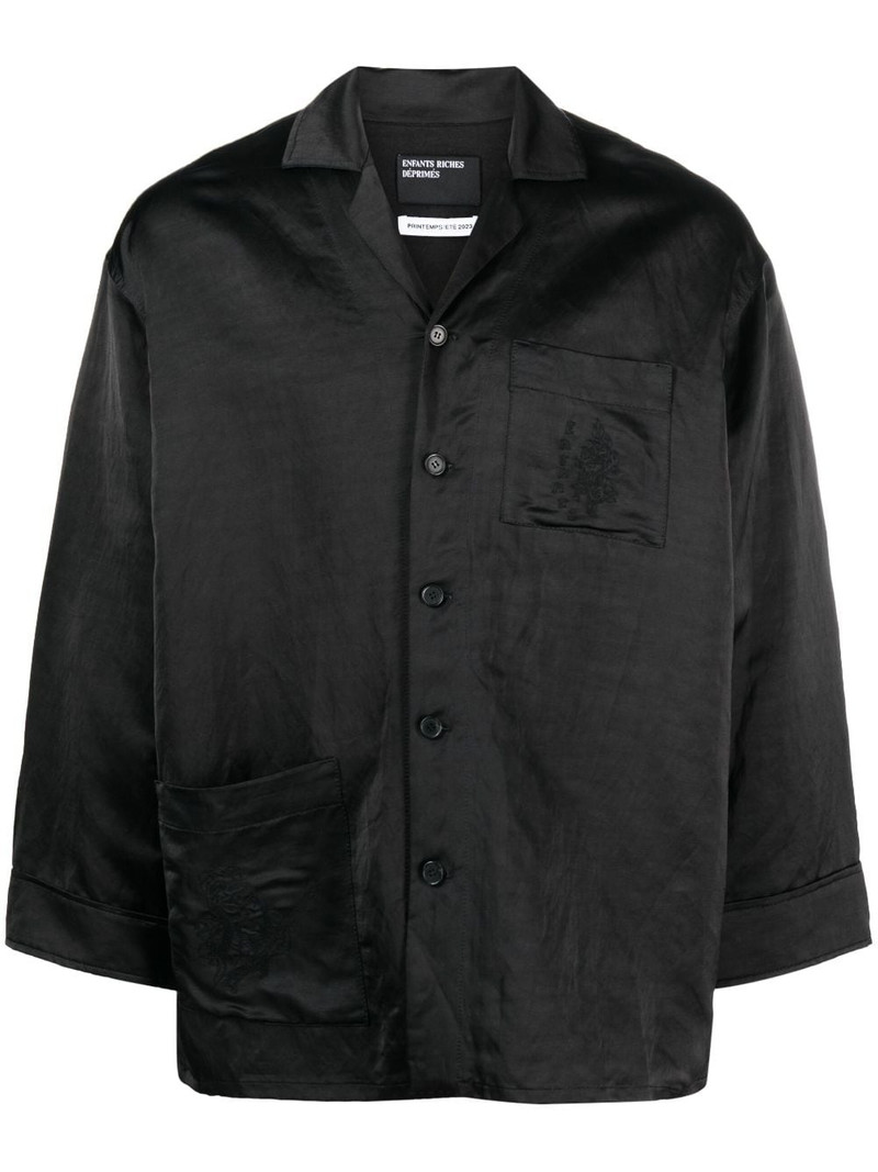 logo-embroidered long-sleeve shirt 1