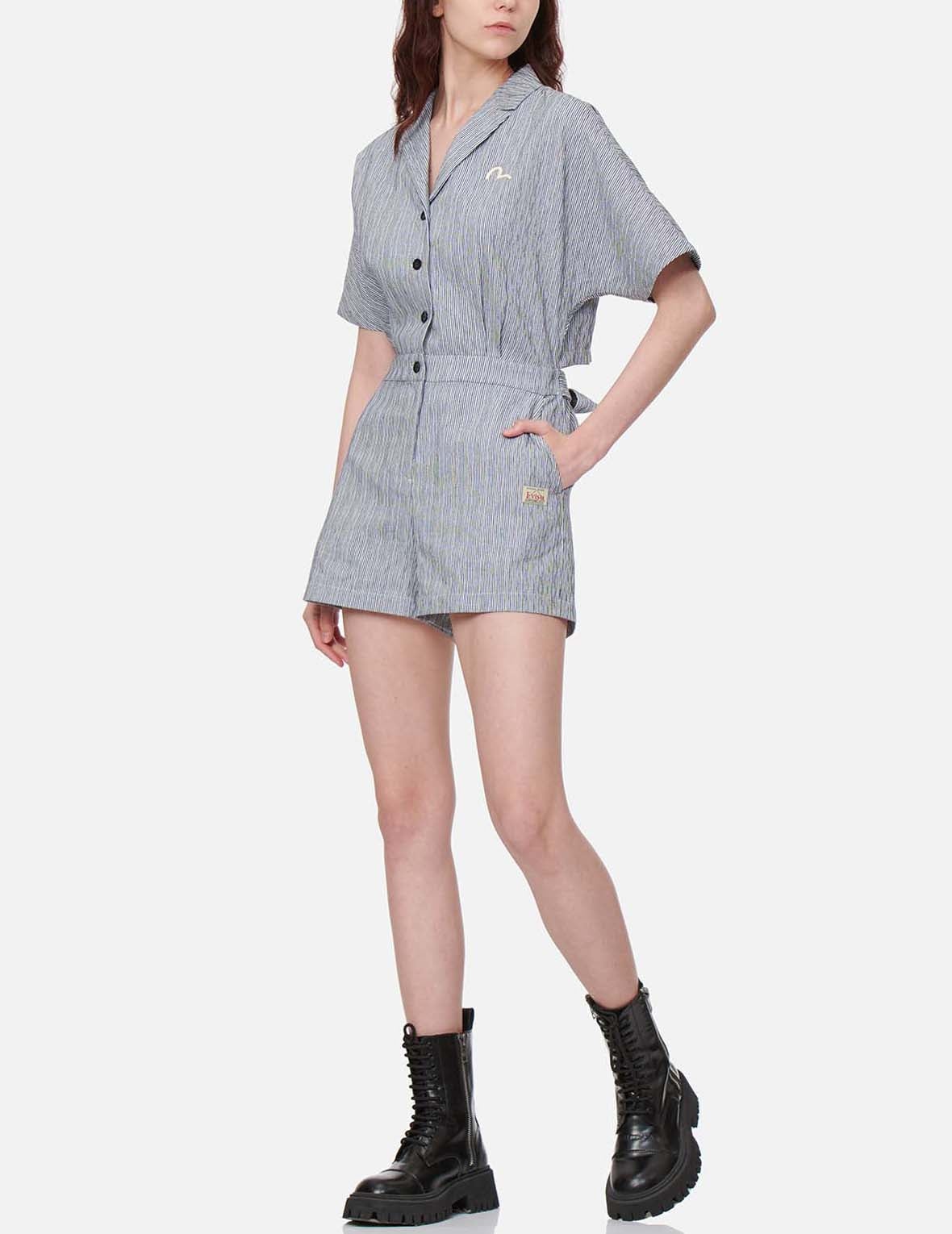 Seagull and Kamon Embroidery Jumpsuit - 5