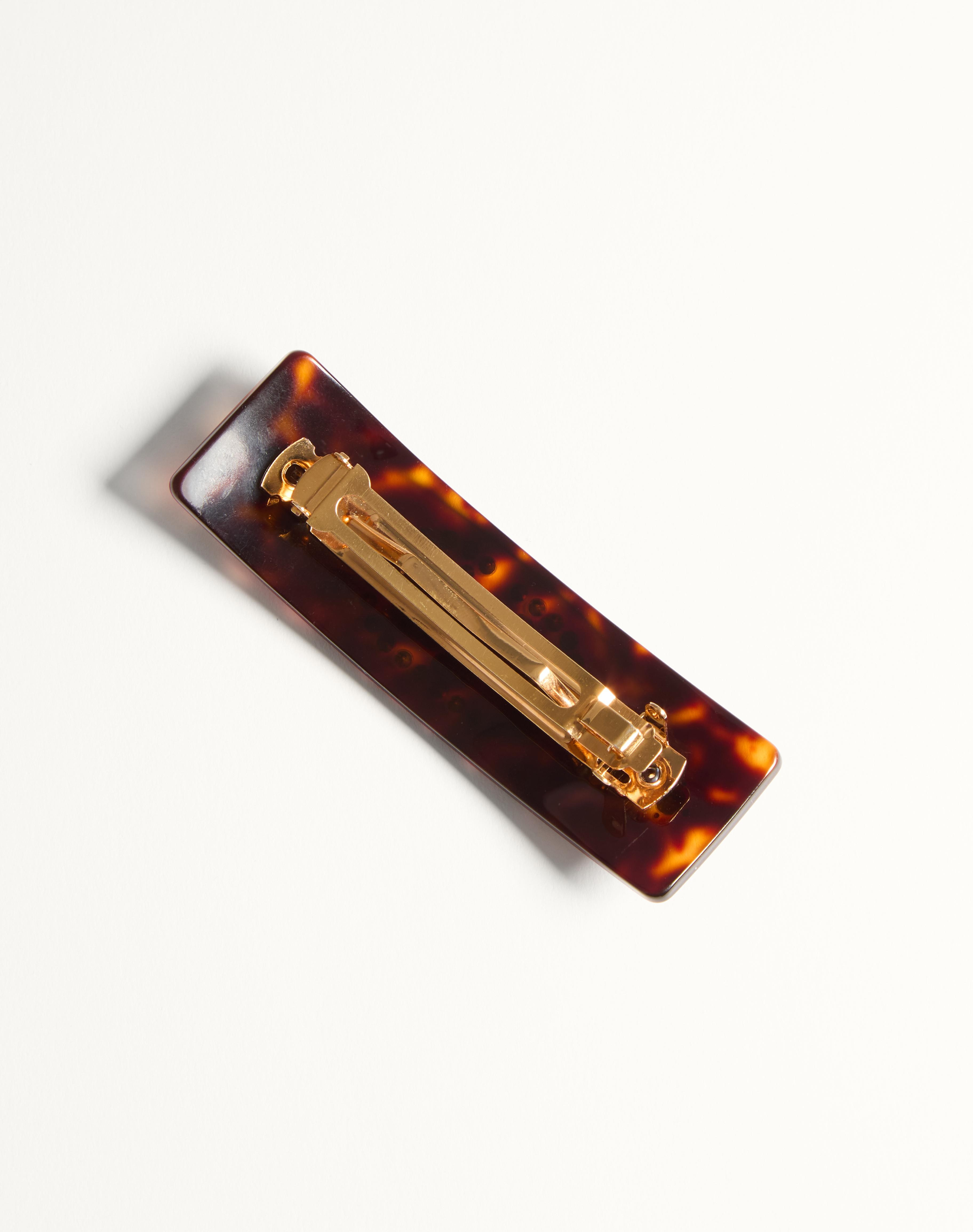 VLOGO SIGNATURE HAIR CLIP IN RESIN, METAL AND CRYSTALS - 5