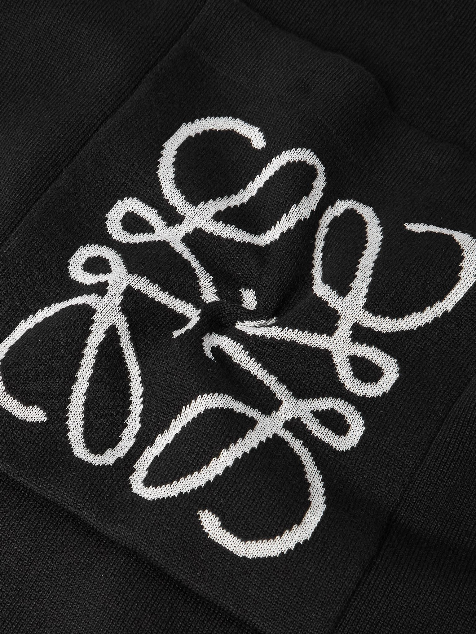 Anagram Logo-Intarsia Knitted Sweater Black - 4