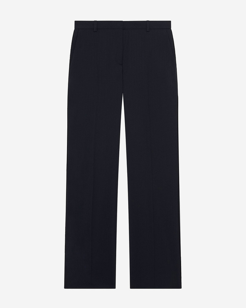STRAIGHT NAVY WOOL PANTS 1
