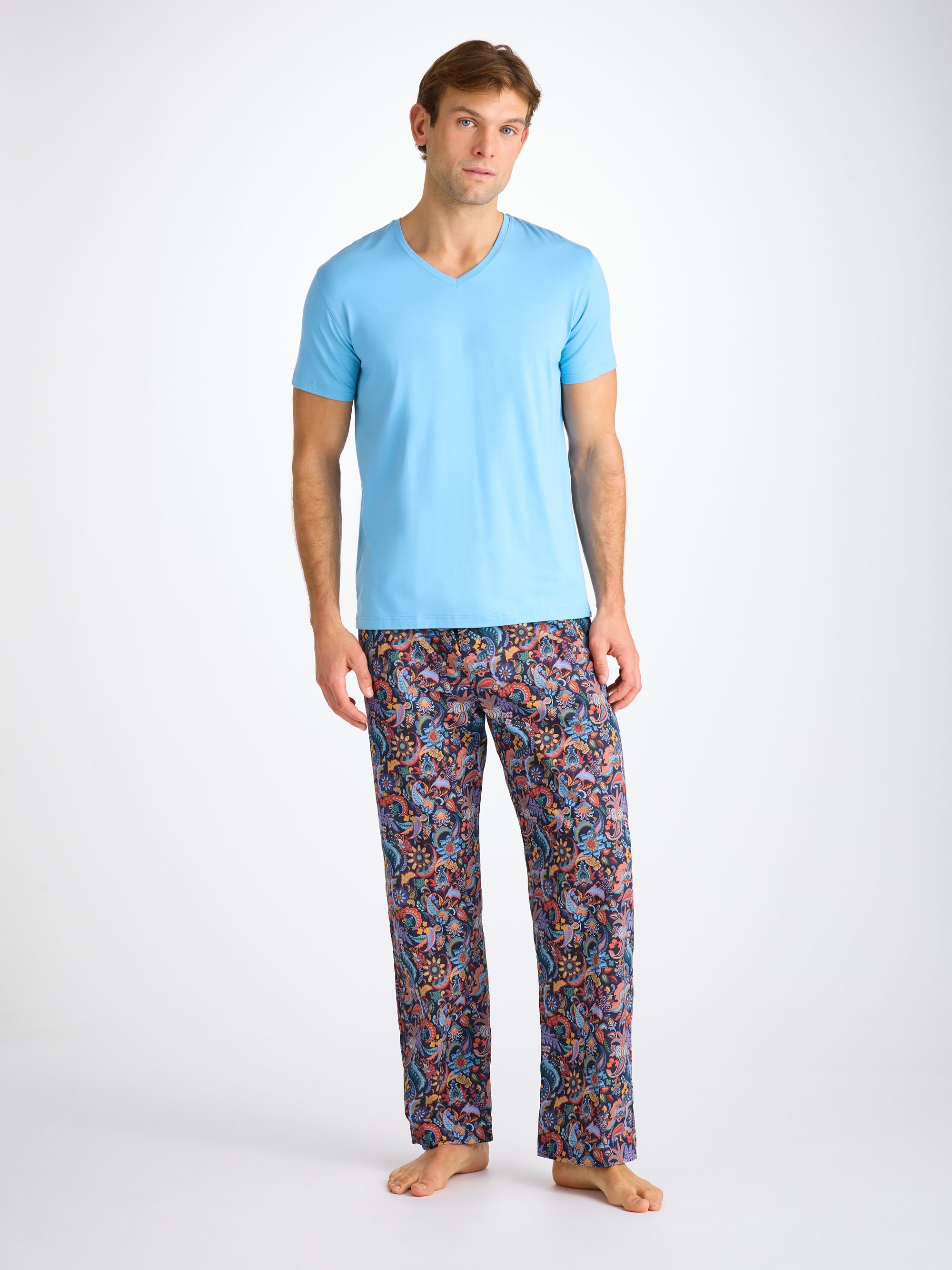 Men's Lounge Pants Cotton Batiste Multi Jungle Paisley Print - 3