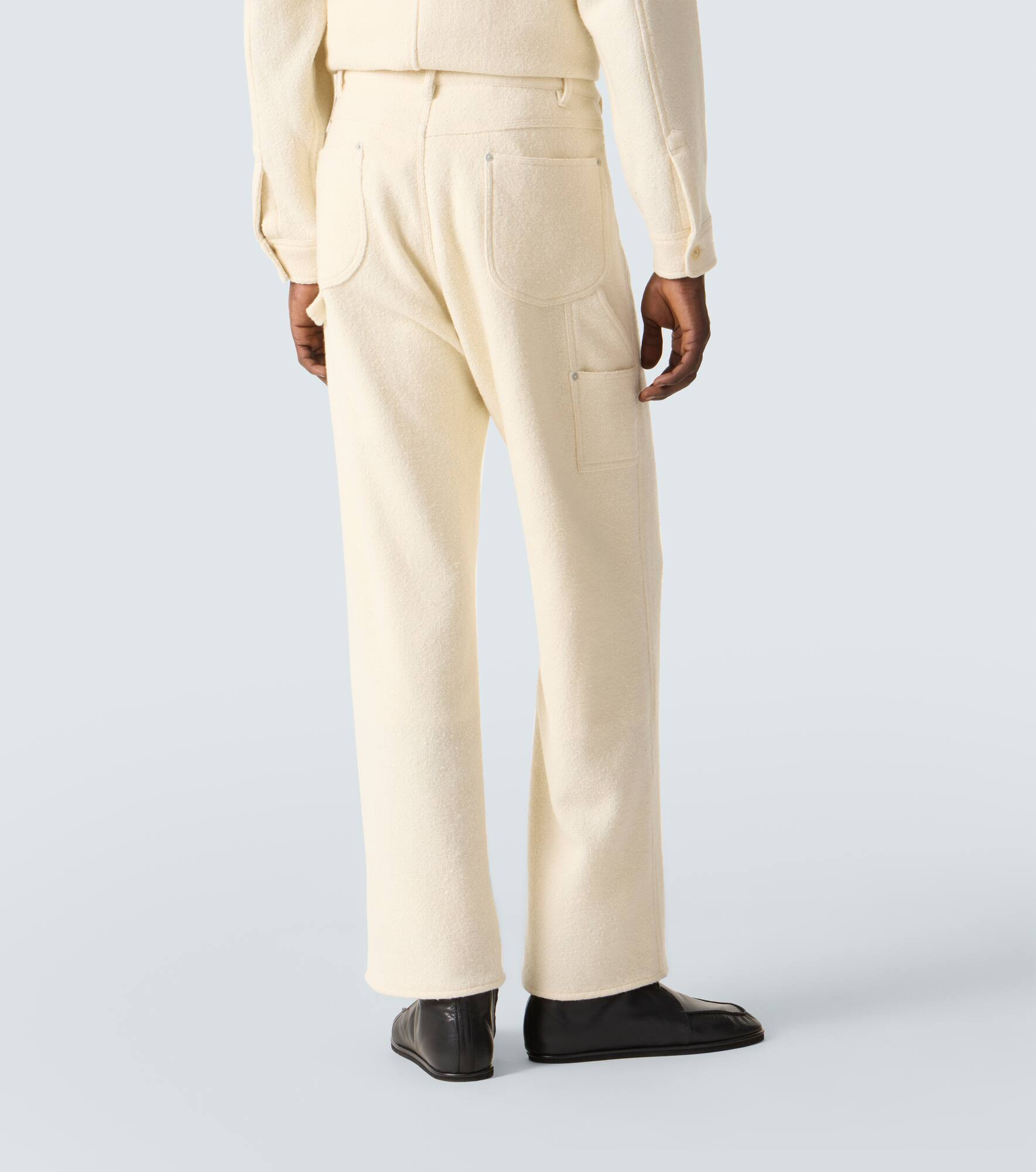 Wool tweed wide-leg pants - 4