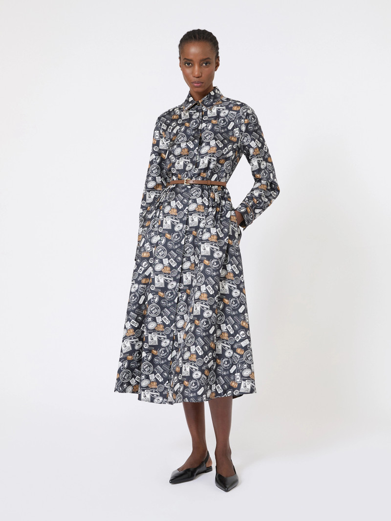 FAGLIA Printed silk shirt dress - ULTRAMARINE 3