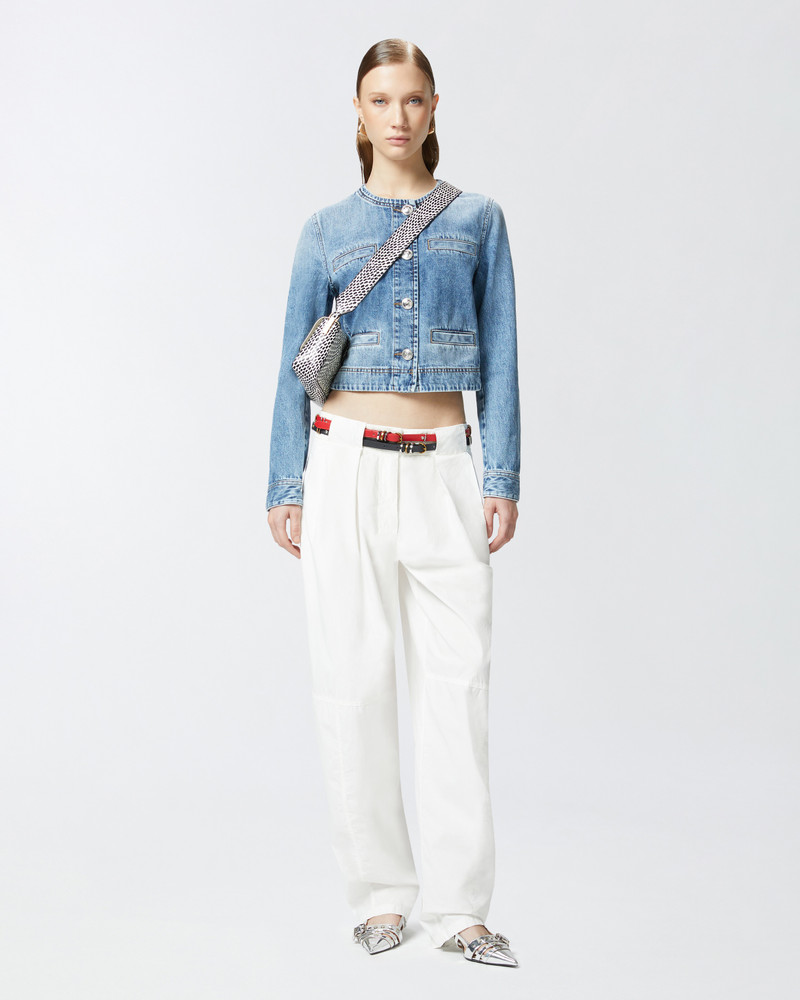 SHORT DENIM 재킷과 단추 3