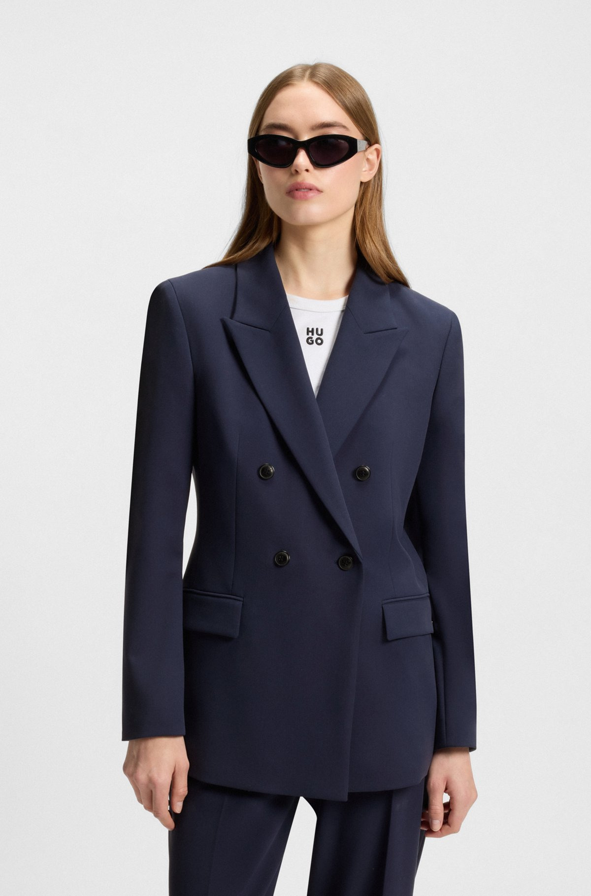 RELAXED-FIT BLAZER IN MELANGE FABRIC - 2