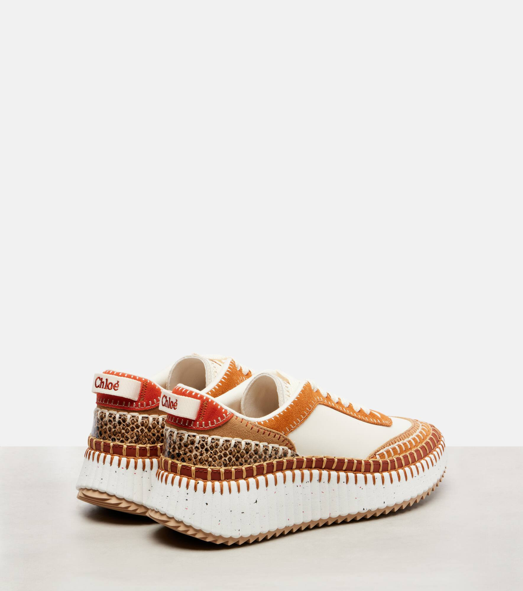 Nama suede-trimmed leather sneakers - 3