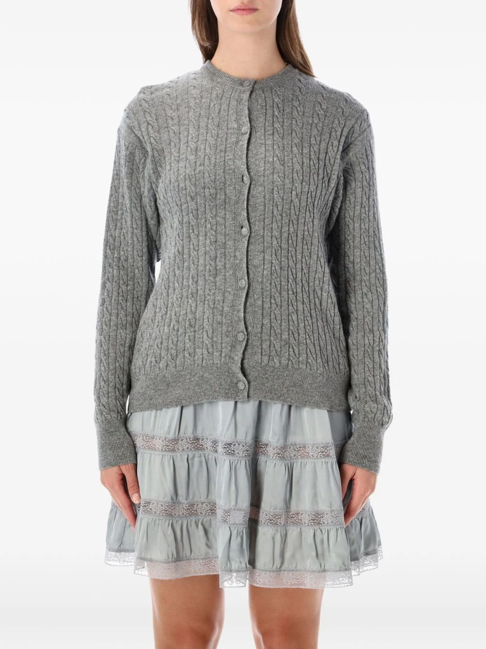 Rina cable-knit cardigan - 1