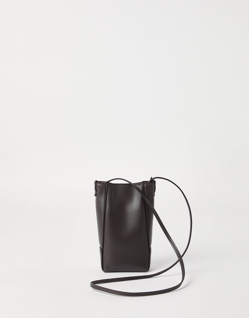 Brunello Cucinelli BC Duo phone holder in calfskin with monili outlook