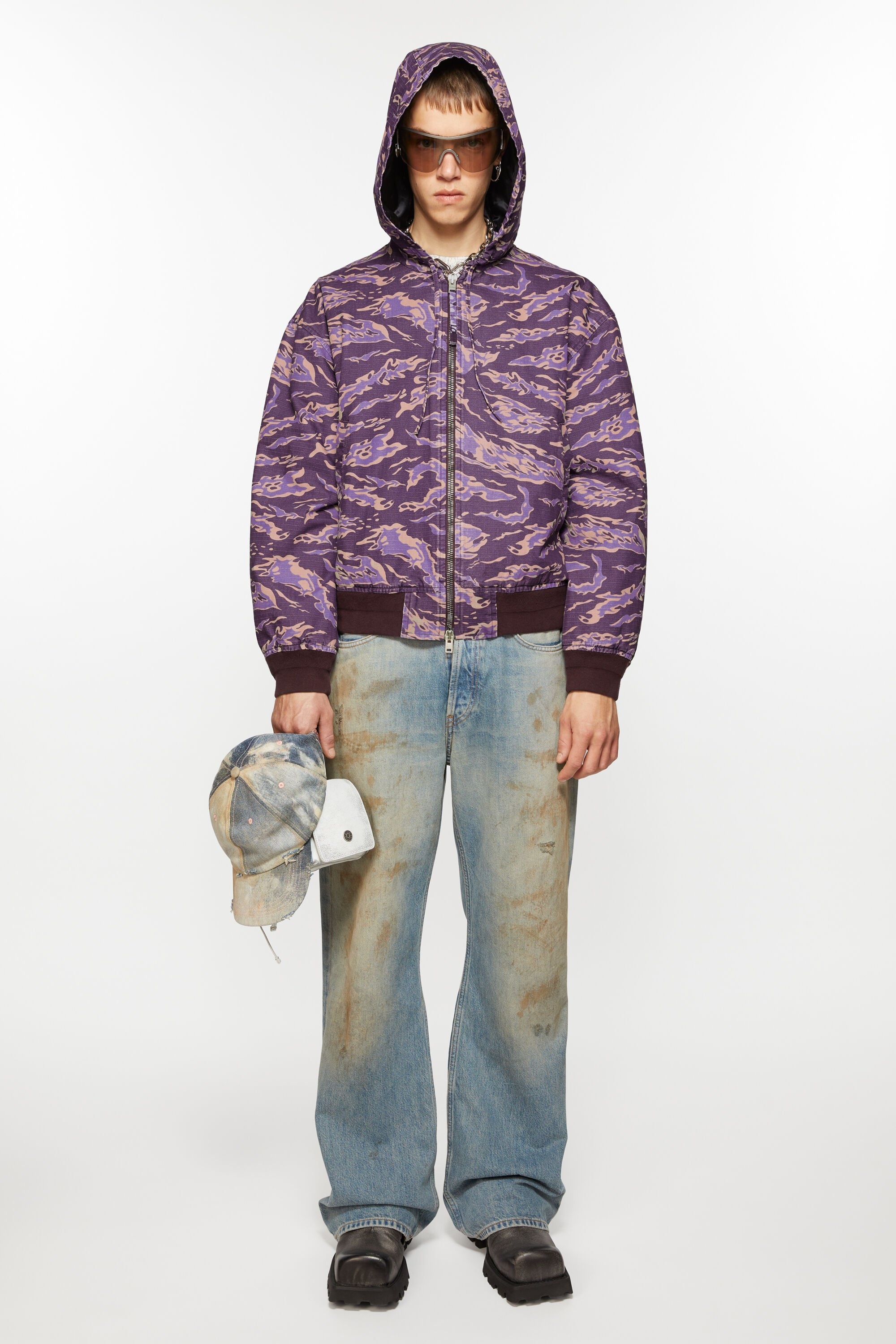 Hooded padded jacket - Purple multi - 2