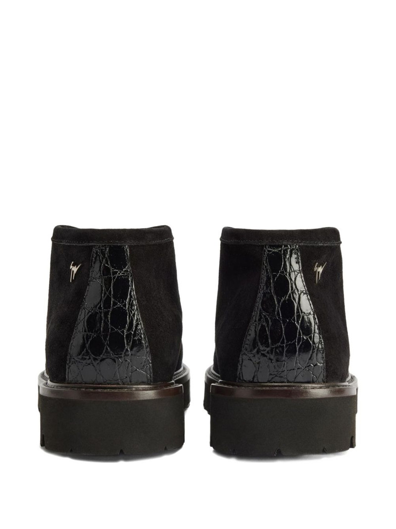 Giuseppe Zanotti crocodile-effect suede lace-up shoes outlook