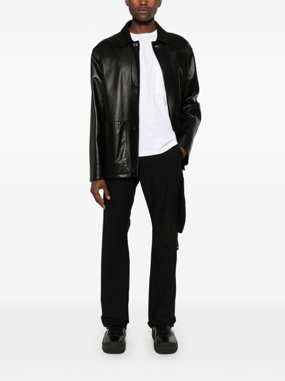 tonal stitching straight-leg trousers - 2