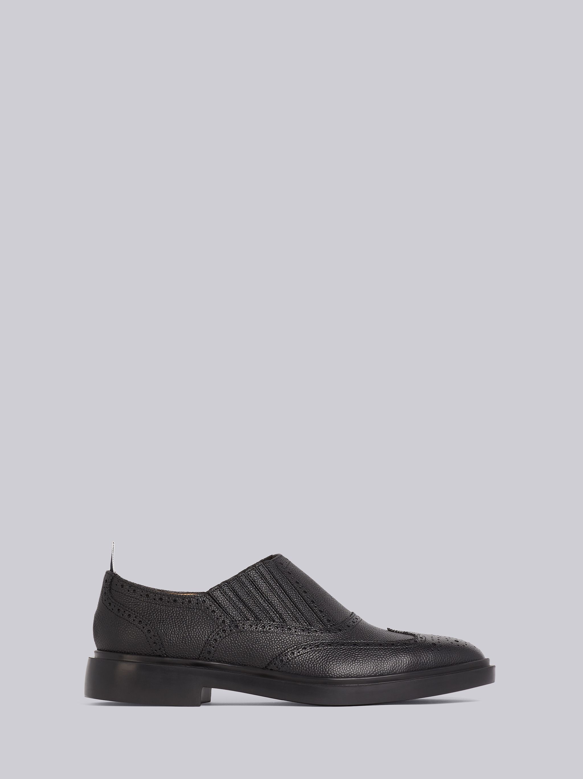 Black Pebbled Calfskin Chelsea Brogue - 1