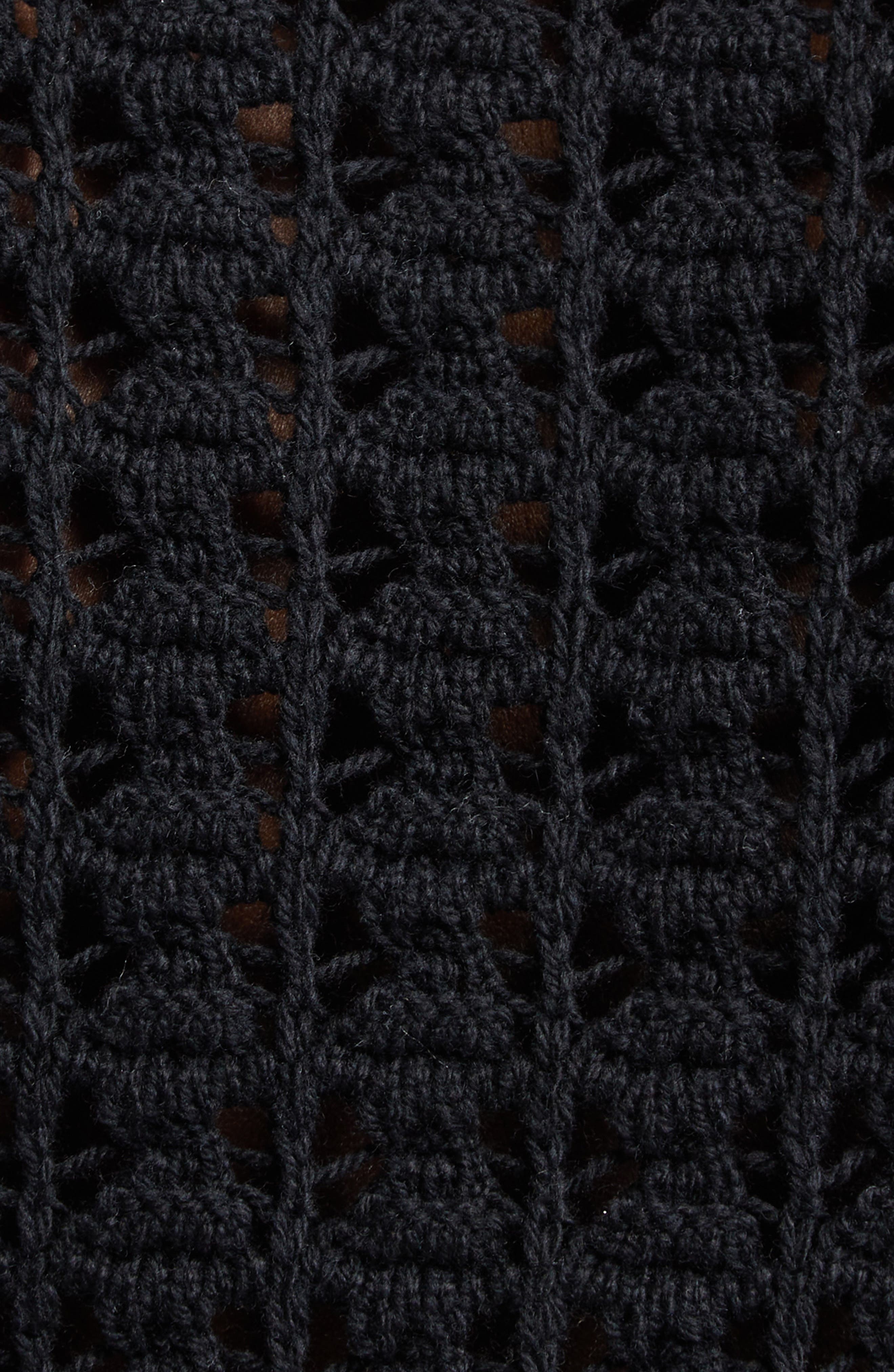 Dolce&Gabbana Virgin Wool Crochet Midi Skirt in N0000 Nero at Nordstrom - 7