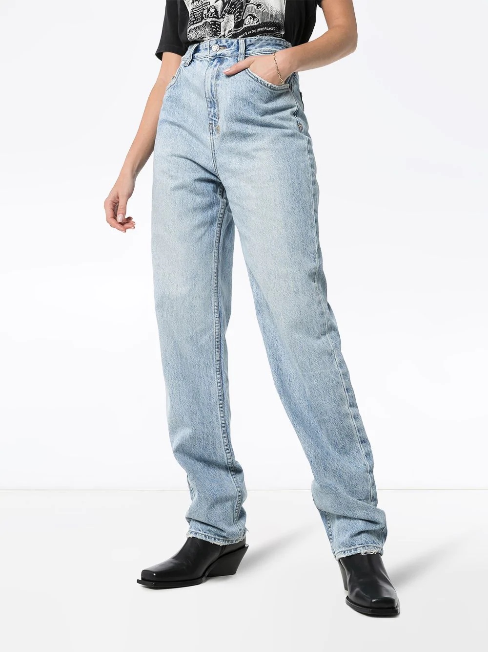 playback high-waisted straight leg jeans - 3