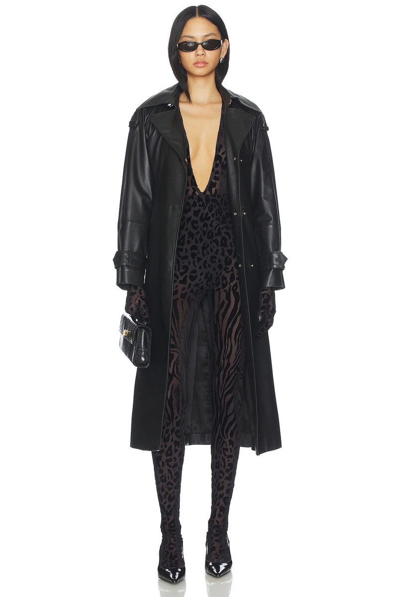Animal Print Burnout Bodysuit With Gloves 5