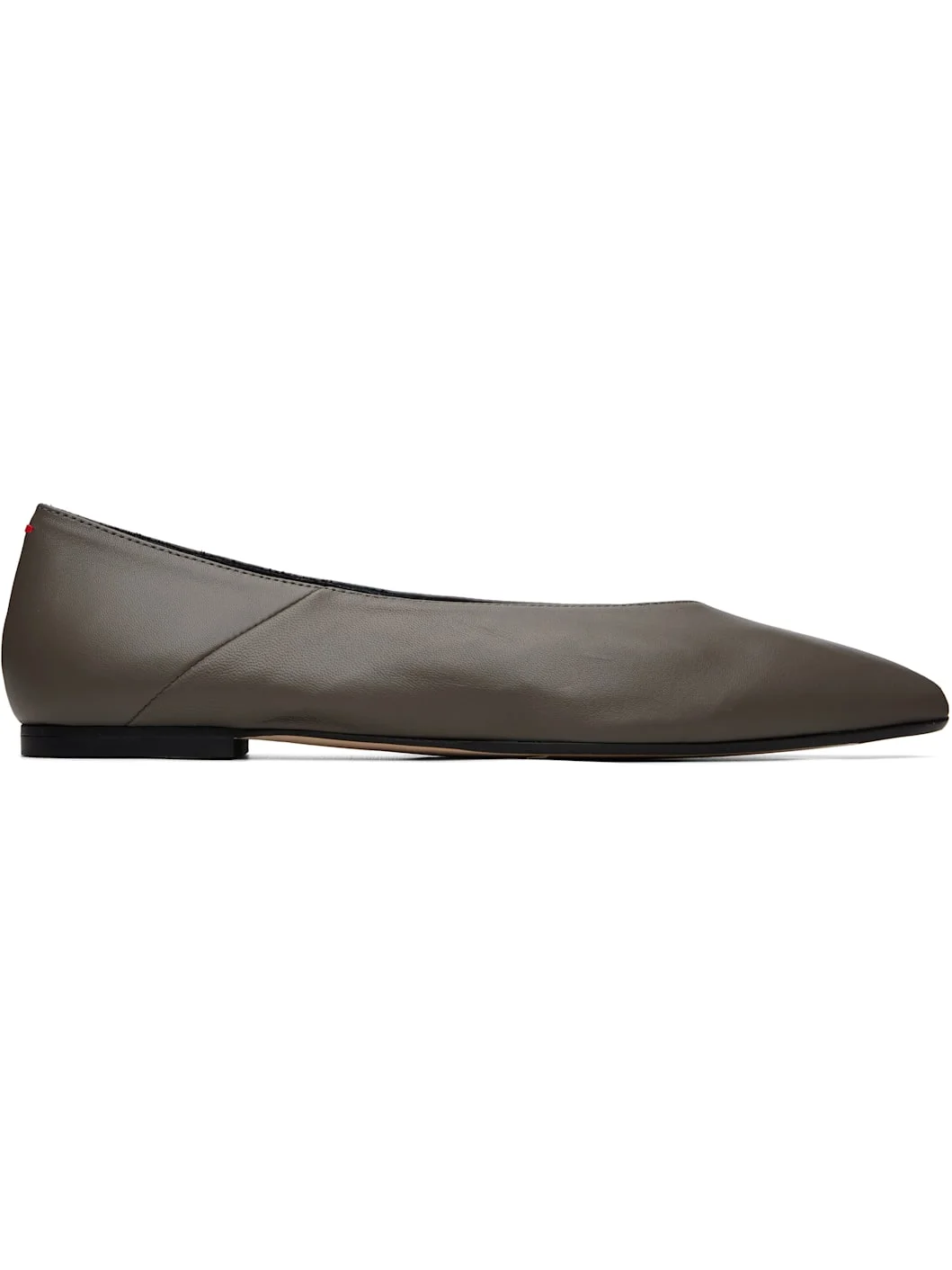 Gray Moa Pointed-Toe Ballerina Flats - 1