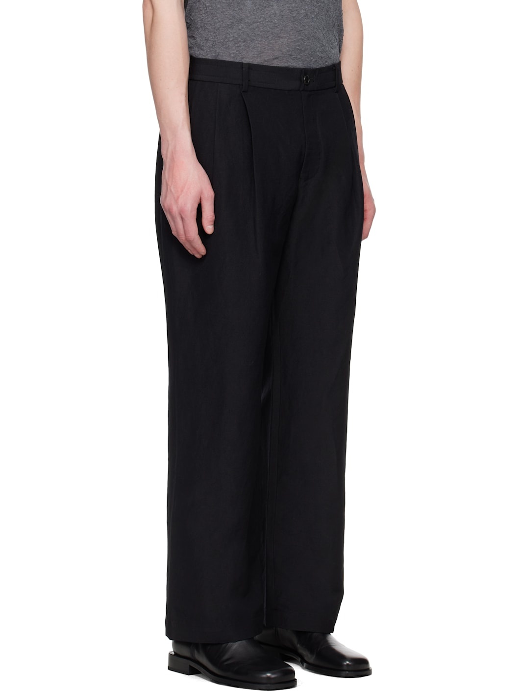 Black Tucked Trousers - 2