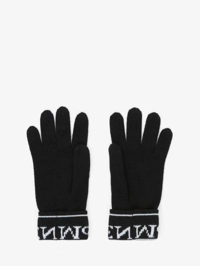 Alexander McQueen Women's McQueen Knit Gloves in Black/ivory outlook