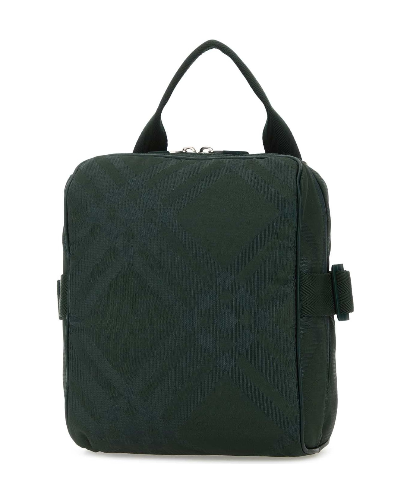 Bottle Green Fabric Crossbody Bag - 2