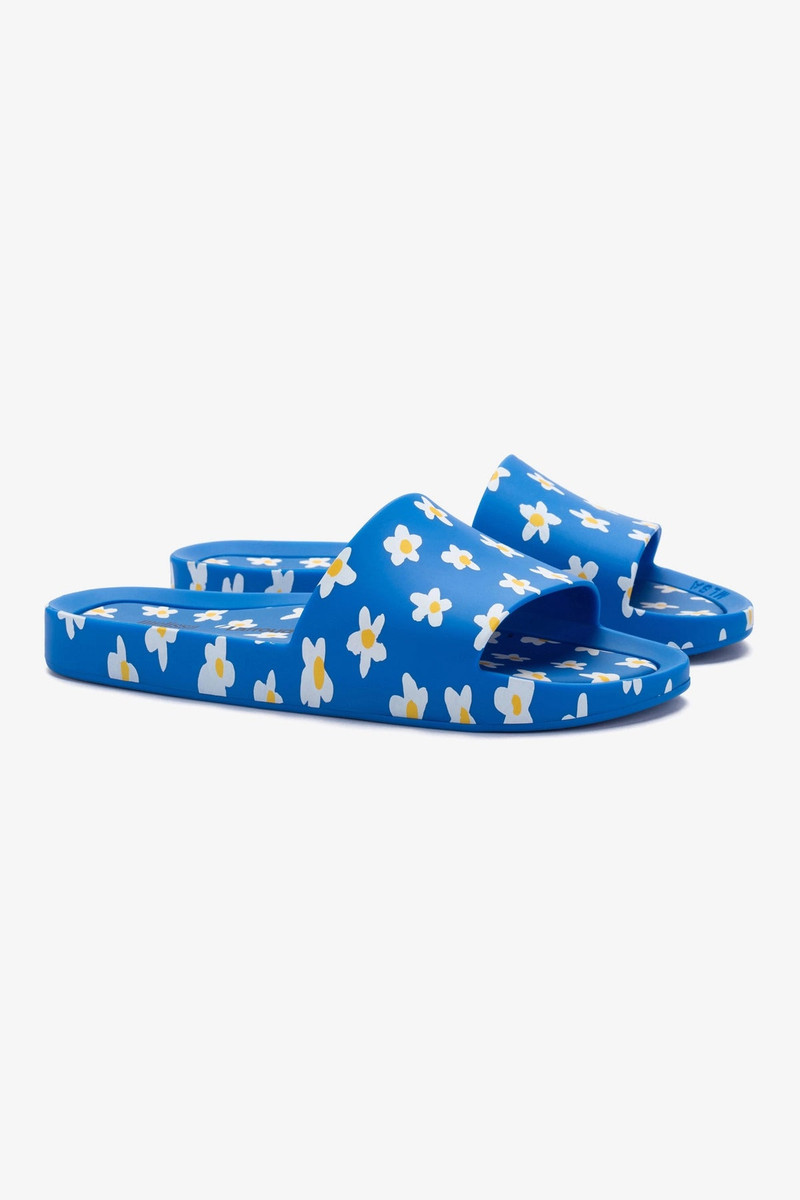 Larroudé Melissa x Larroudé Pool Slide in Blue Floral Rubber outlook