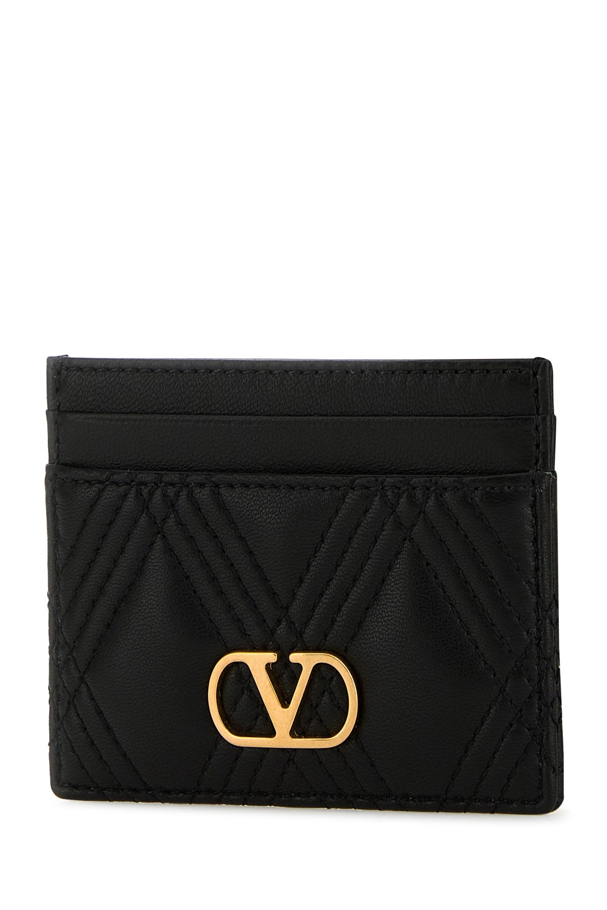Black nappa leather Quiltie 67 card holder - 2